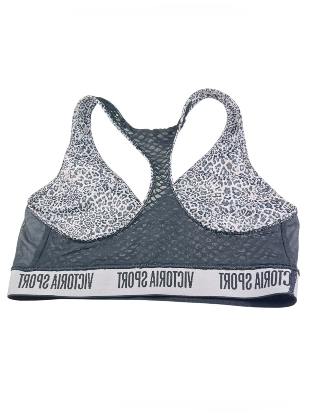Victoria’s Secret Victoria Sport Gray Leopard Print Racerback Sports Bra Sporty - Picture 3 of 5